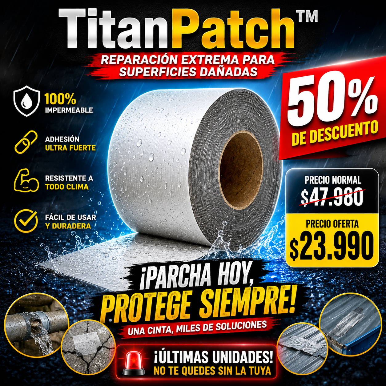 TitanPatch™ - Reparación extrema para superficies dañadas