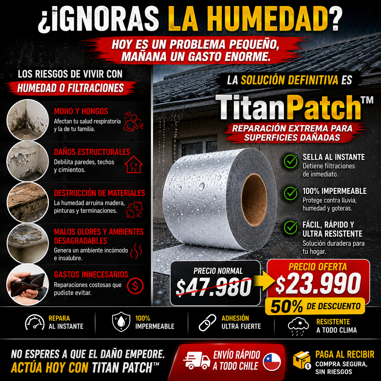 TitanPatch™ - Reparación extrema para superficies dañadas