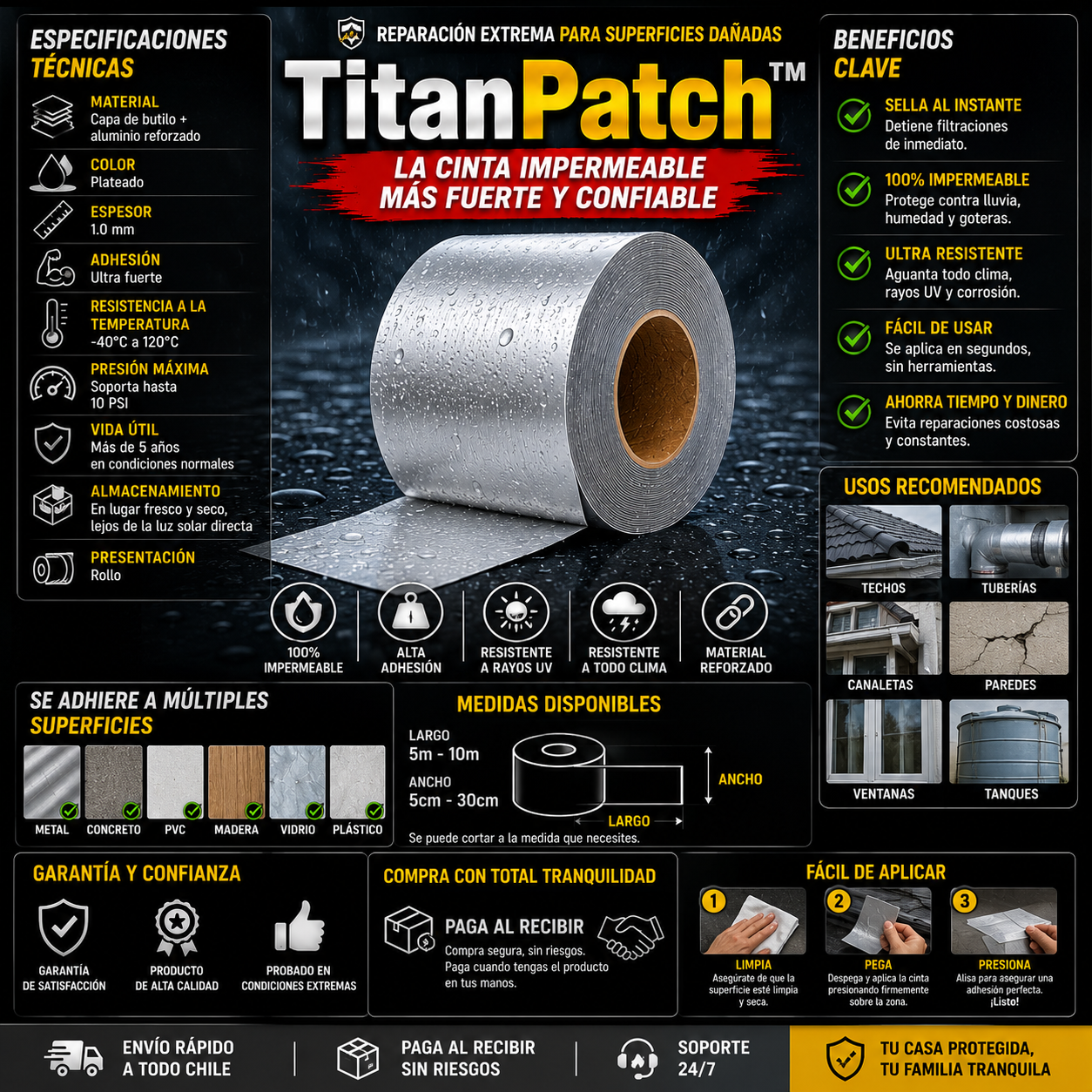 TitanPatch™ - Reparación extrema para superficies dañadas