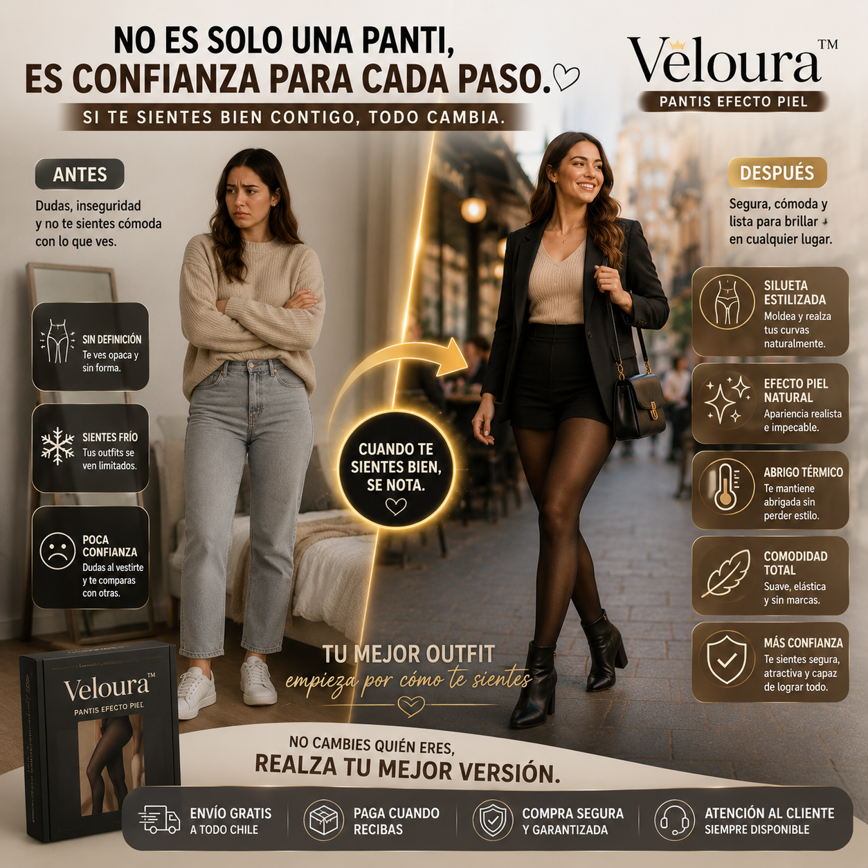 Veloura™ – Efecto piel natural, abrigo térmico y piernas estilizadas