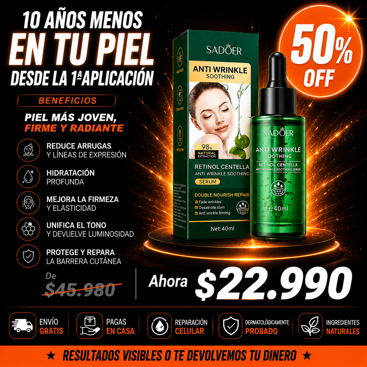 GlowLift™ – Efecto tensor inmediato y luminosidad facial intensa